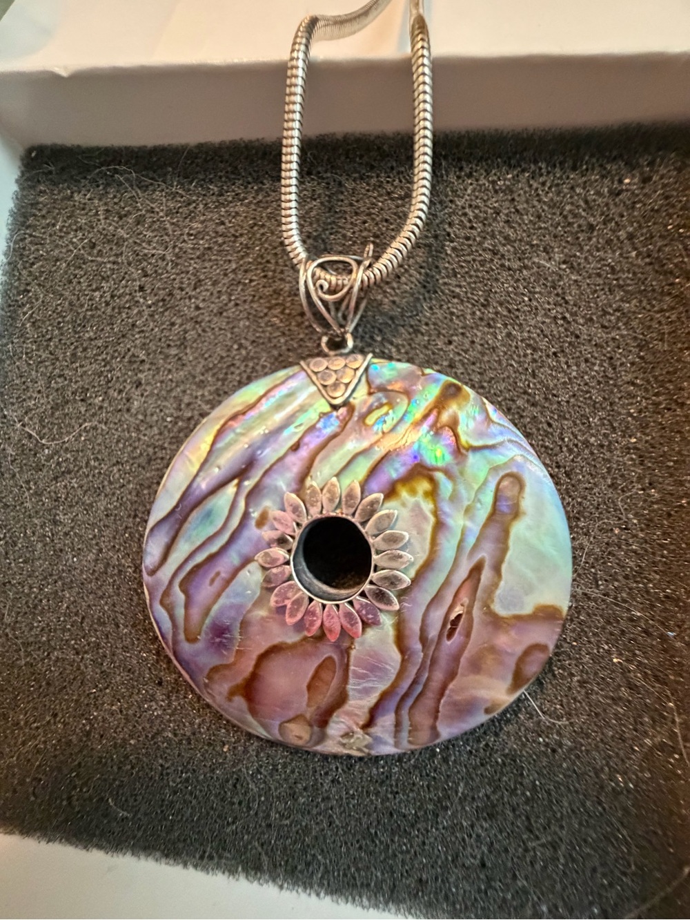 Abalone and sterling silver necklace